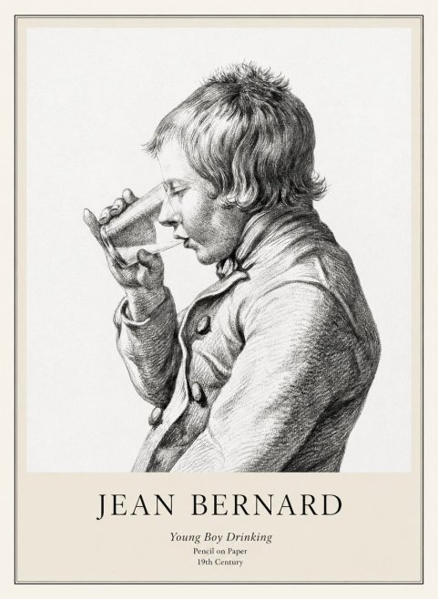 Jean Bernard Young Boy Drinking No1 - Affiche