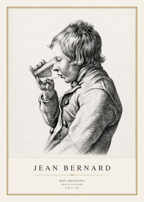 Jean Bernard Young Boy Drinking No3 - Affiche
