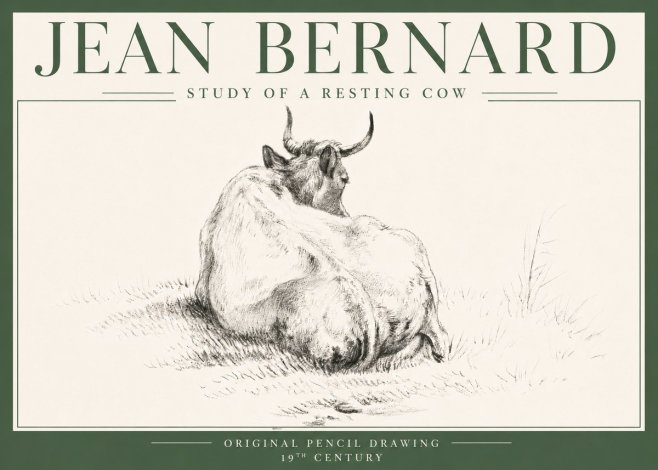 Jean Bernard Study of a Resting Cow I No4 - Affiche