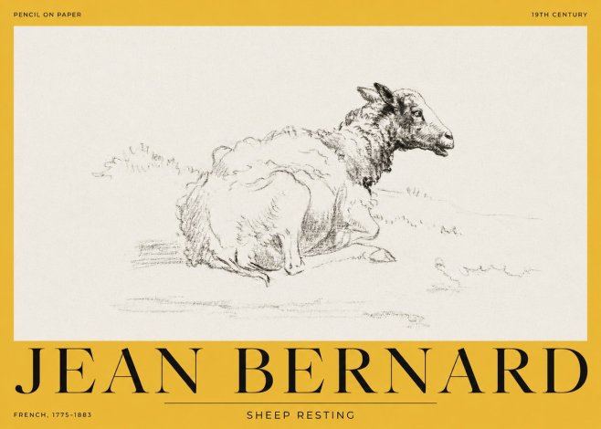 Jean Bernard Sheep Resting No2 - Affiche