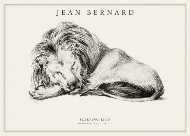 Jean Bernard Sleeping Lion No1 - Affiche