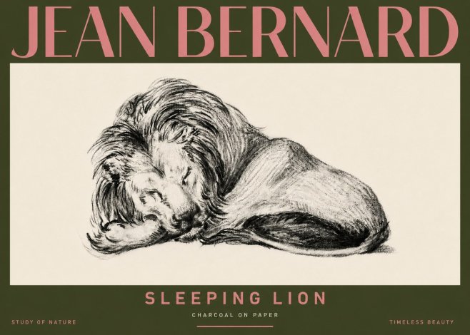 Jean Bernard Sleeping Lion No5 - Affiche