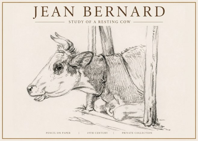 Jean Bernard Study of a Resting Cow II No4 - Affiche