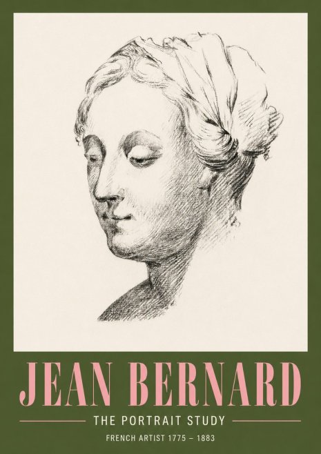 Jean Bernard Study of a Woman No4 - Affiche