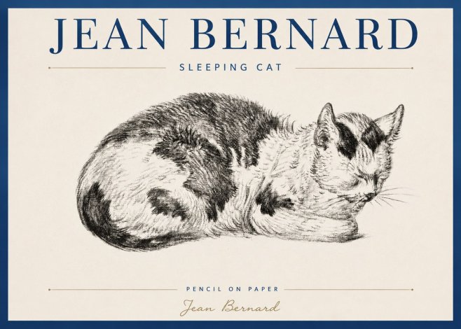Jean Bernard Sleeping Cat I No3 - Affiche