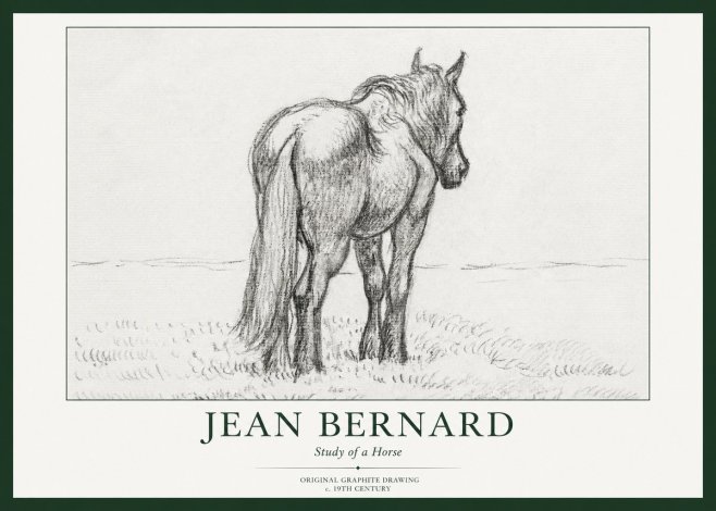 Jean Bernard Study of a Horse II No1 - Affiche