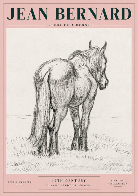 Jean Bernard Study of a Horse II No4 - Affiche