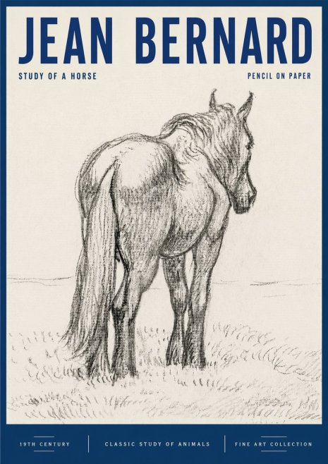 Jean Bernard Study of a Horse II No6 - Affiche