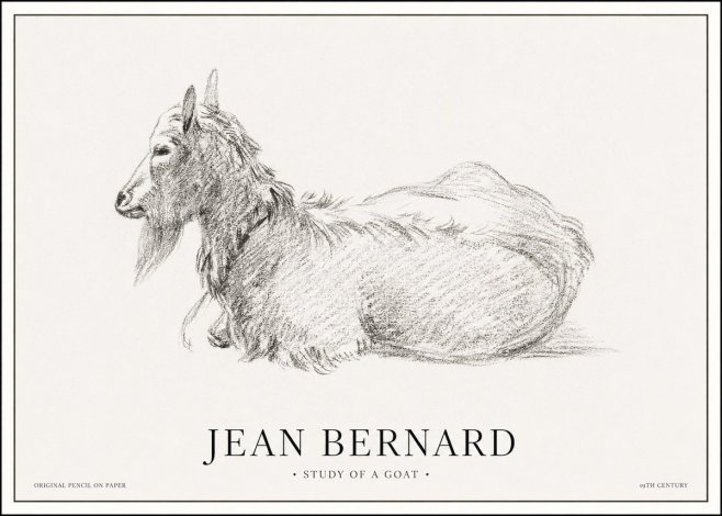 Jean Bernard Study of a Goat I No1 - Affiche