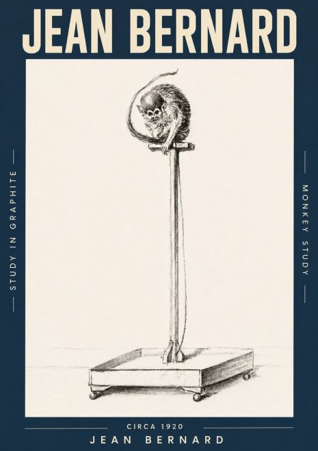Jean Bernard Monkey Study No3 - Affiche