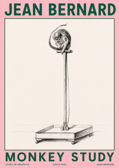 Jean Bernard Monkey Study No4 - Affiche