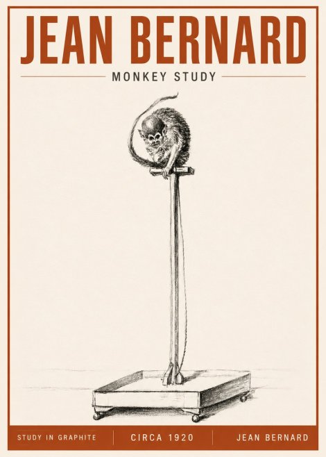 Jean Bernard Monkey Study No5 - Affiche