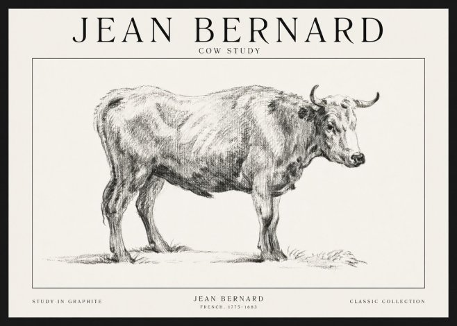 Jean Bernard Cow Study No1 - Affiche