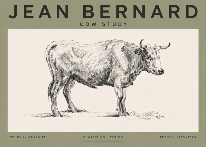 Jean Bernard Cow Study No4 - Affiche
