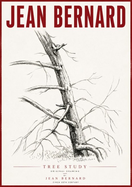 Jean Bernard Tree Study No6 - Affiche