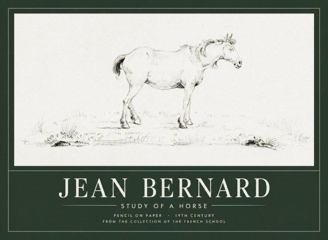 Jean Bernard Study of a Horse IV No1 - Affiche