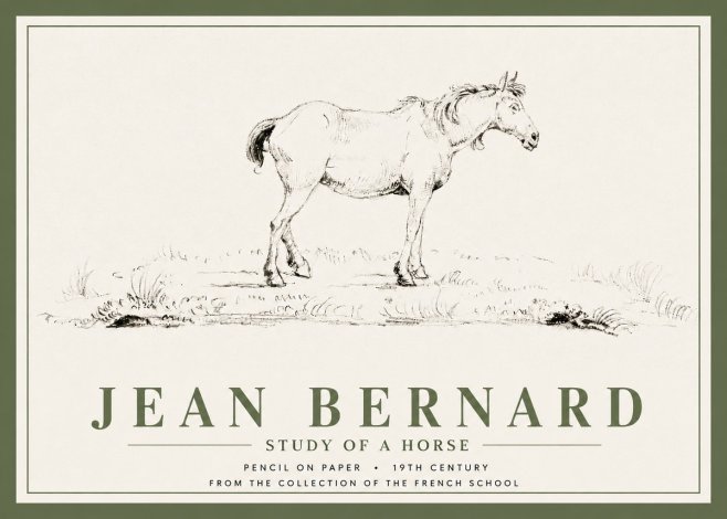 Jean Bernard Study of a Horse IV No5 - Affiche