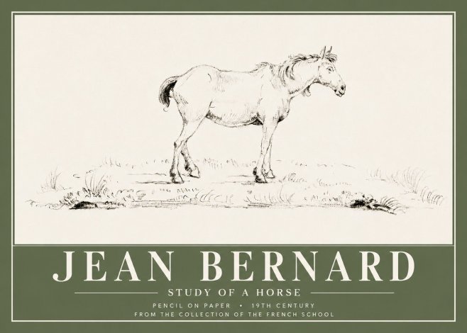 Jean Bernard Study of a Horse IV No6 - Affiche