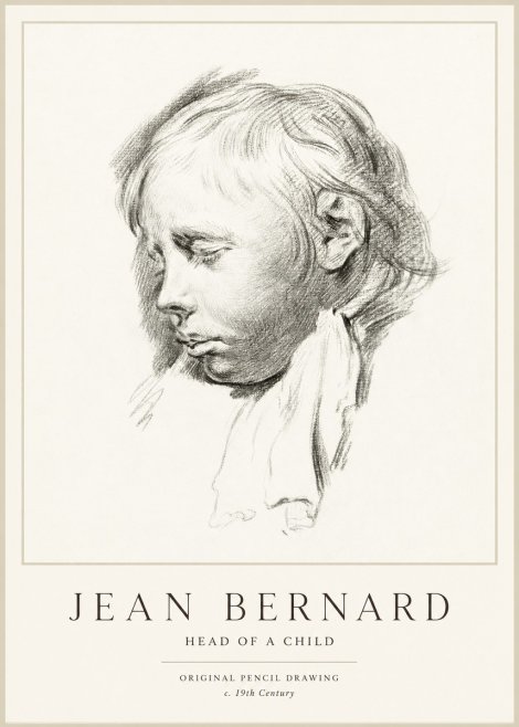 Jean Bernard Head of a Child No1 - Affiche