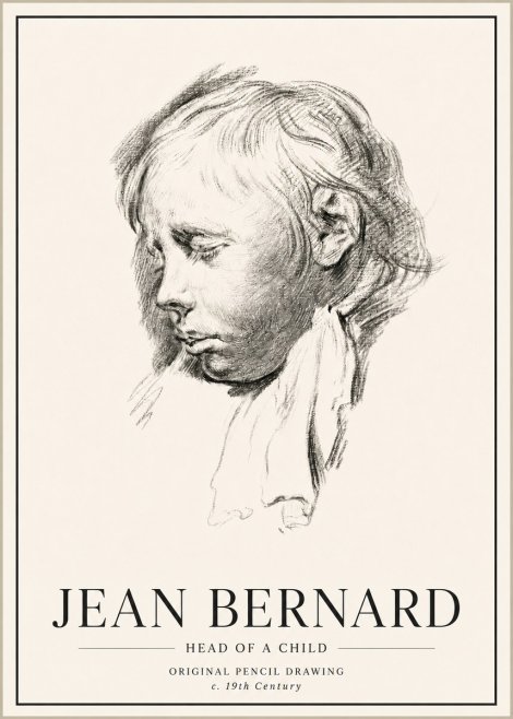 Jean Bernard Head of a Child No5 - Affiche