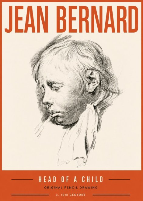 Jean Bernard Head of a Child No6 - Affiche