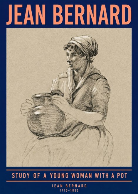 Jean Bernard Study of a Young Woman with a Pot No4 - Affiche