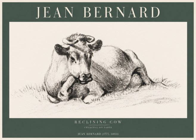 Jean Bernard Reclining Cow I No2 - Affiche