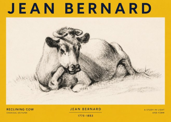 Jean Bernard Reclining Cow I No3 - Affiche
