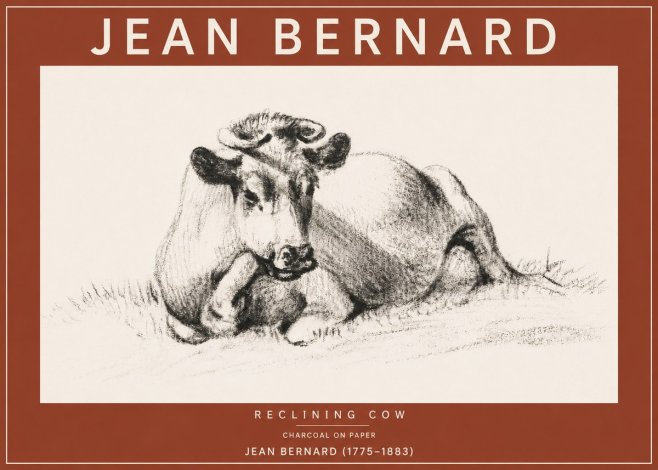 Jean Bernard Reclining Cow I No4 - Affiche