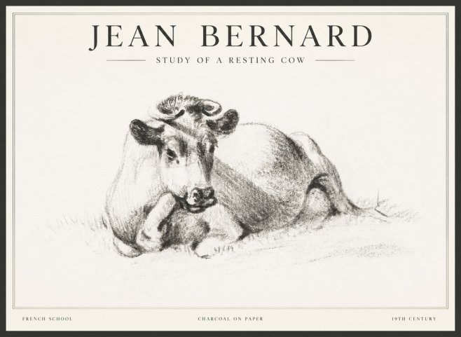 Jean Bernard Reclining Cow I No5 - Affiche