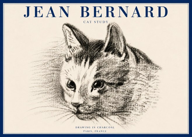 Jean Bernard Cat Study III No6 - Affiche