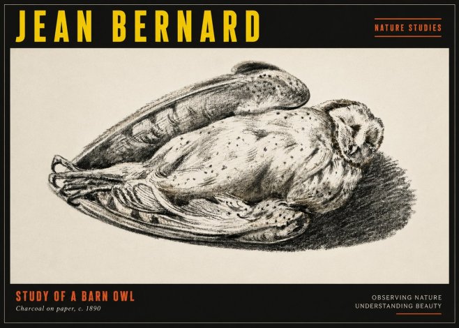 Jean Bernard Sleeping Owl No5 - Affiche