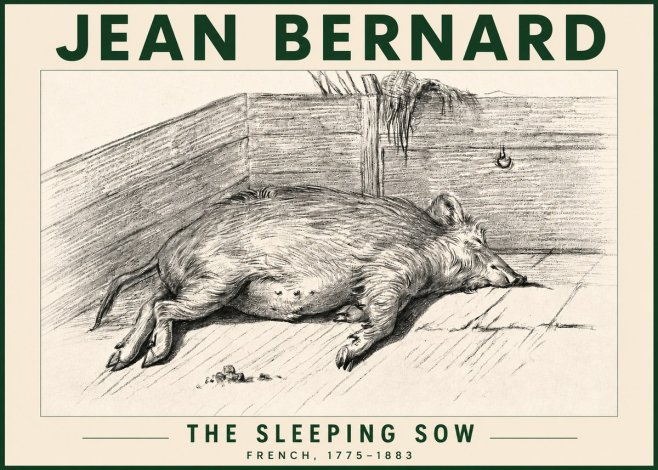 Jean Bernard The Sleeping Sow No4 - Affiche