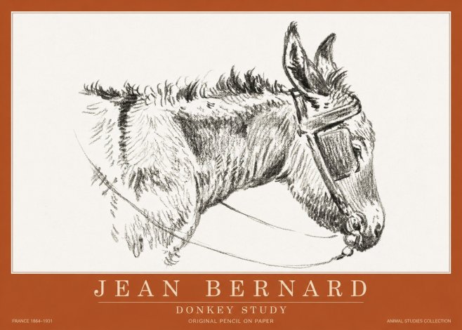 Jean Bernard Donkey Study II No2 - Affiche