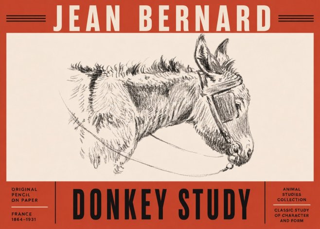Jean Bernard Donkey Study II No5 - Affiche