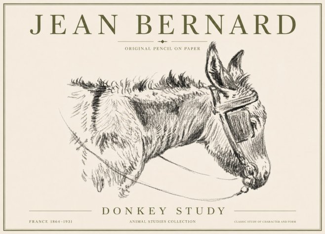 Jean Bernard Donkey Study II No6 - Affiche
