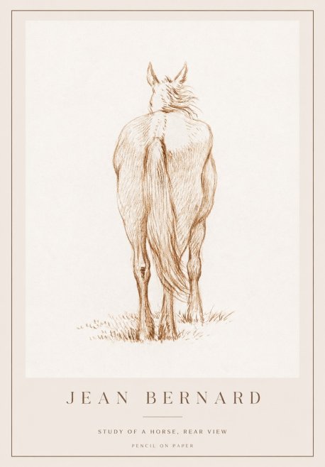 Jean Bernard Study of a Horse, Rear View No1 - Affiche
