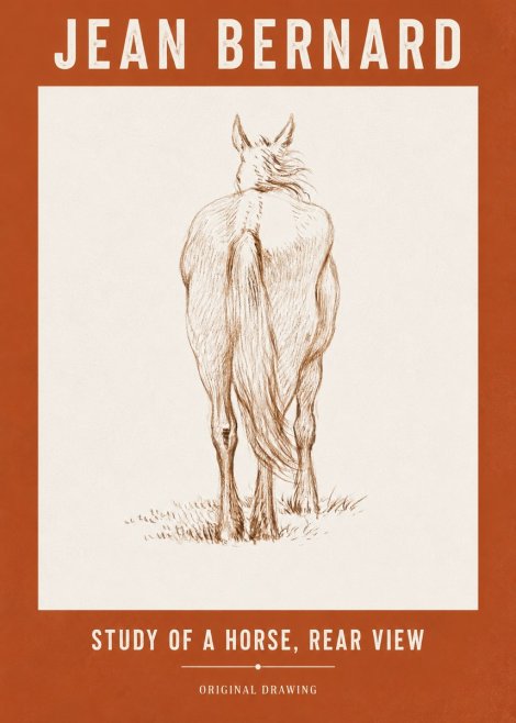 Jean Bernard Study of a Horse, Rear View No3 - Affiche
