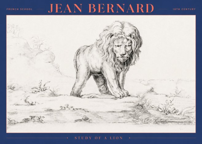 Jean Bernard Study of a Lion I No2 - Affiche