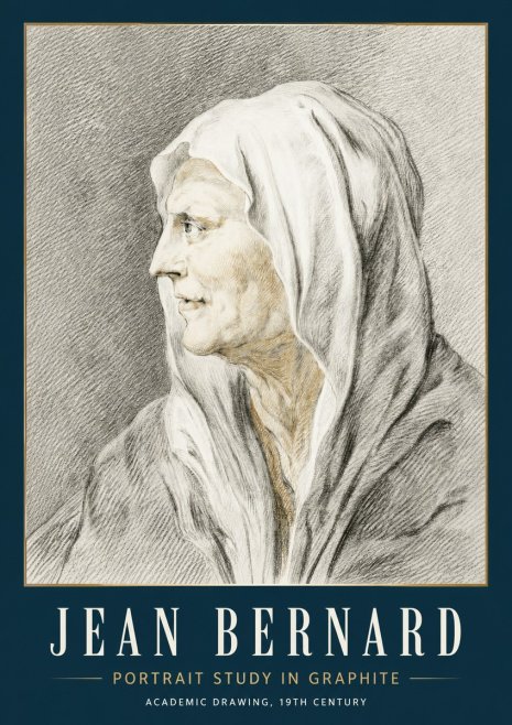 Jean Bernard Profile Study of a Hooded Figure No5 - Affiche
