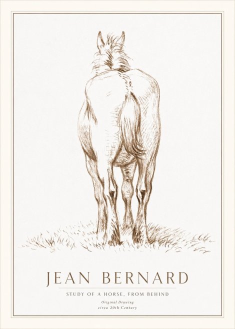 Jean Bernard Horse Study - from Behind No2 - Affiche