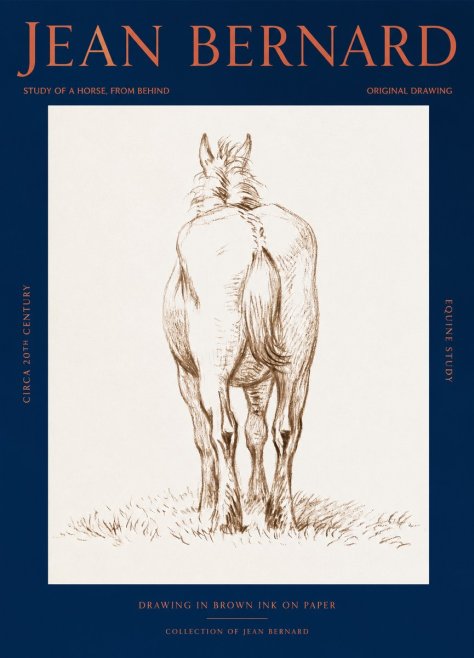 Jean Bernard Horse Study - from Behind No3 - Affiche