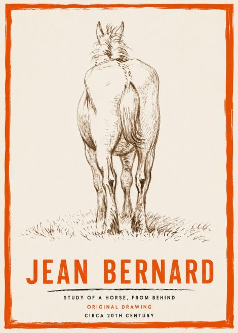 Jean Bernard Horse Study - from Behind No4 - Affiche