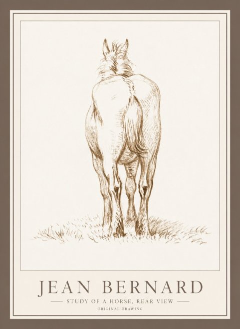 Jean Bernard Horse Study - from Behind No5 - Affiche