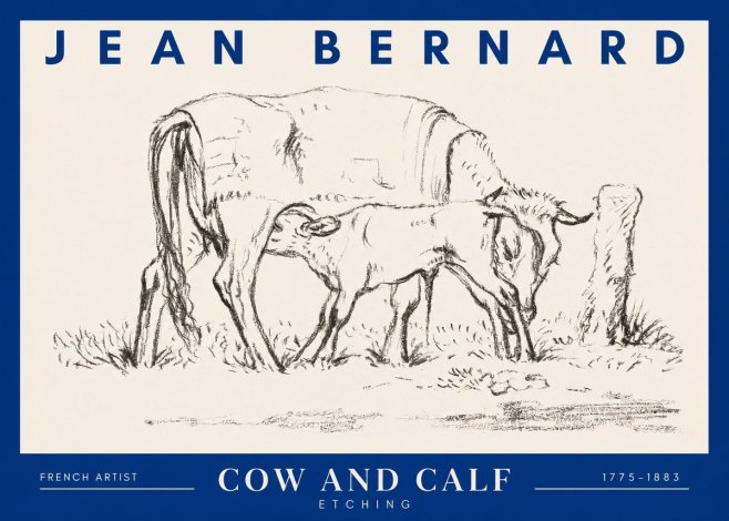 Jean Bernard Cow and Calf I No2 - Affiche
