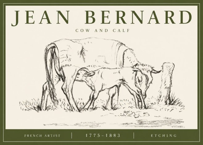 Jean Bernard Cow and Calf I No3 - Affiche