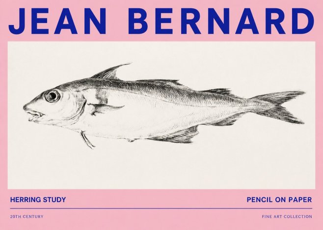Jean Bernard Herring Study No3 - Affiche