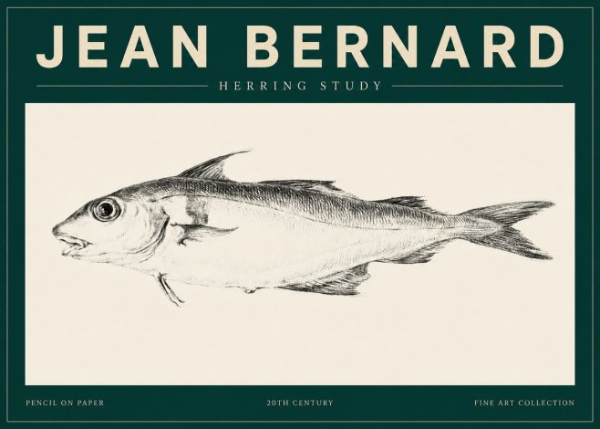 Jean Bernard Herring Study No4 - Affiche
