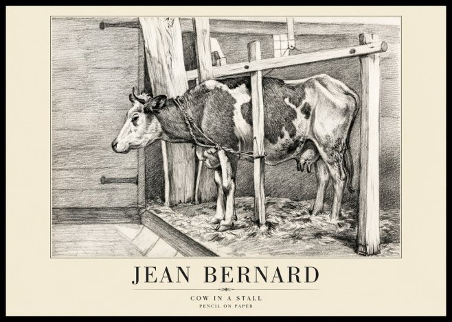 Jean Bernard Cow in a Stall No1 - Affiche