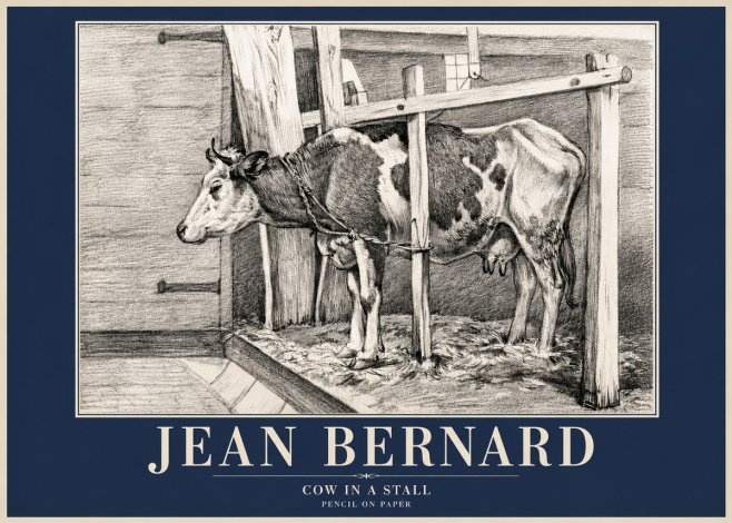 Jean Bernard Cow in a Stall No4 - Affiche